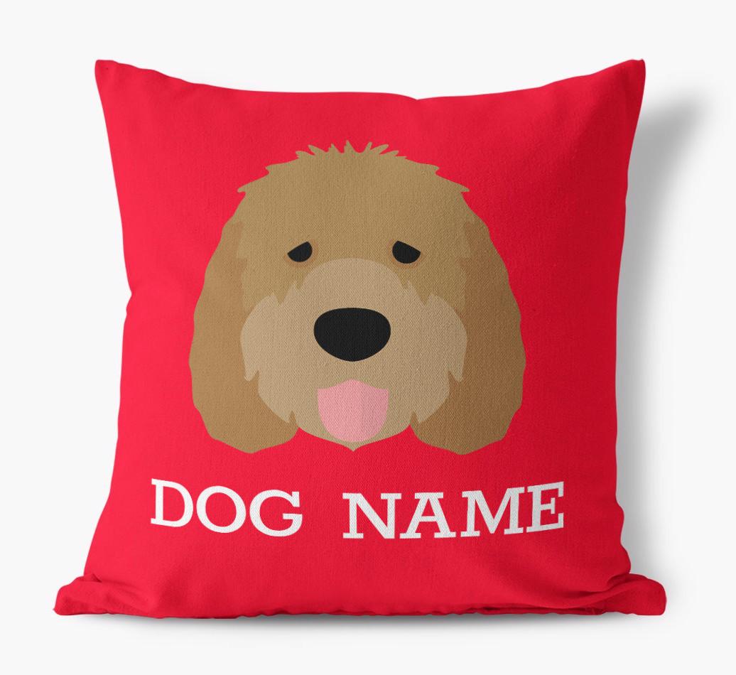 {dogsName}'s Icon: Personalized {breedFullName} Canvas Pillow