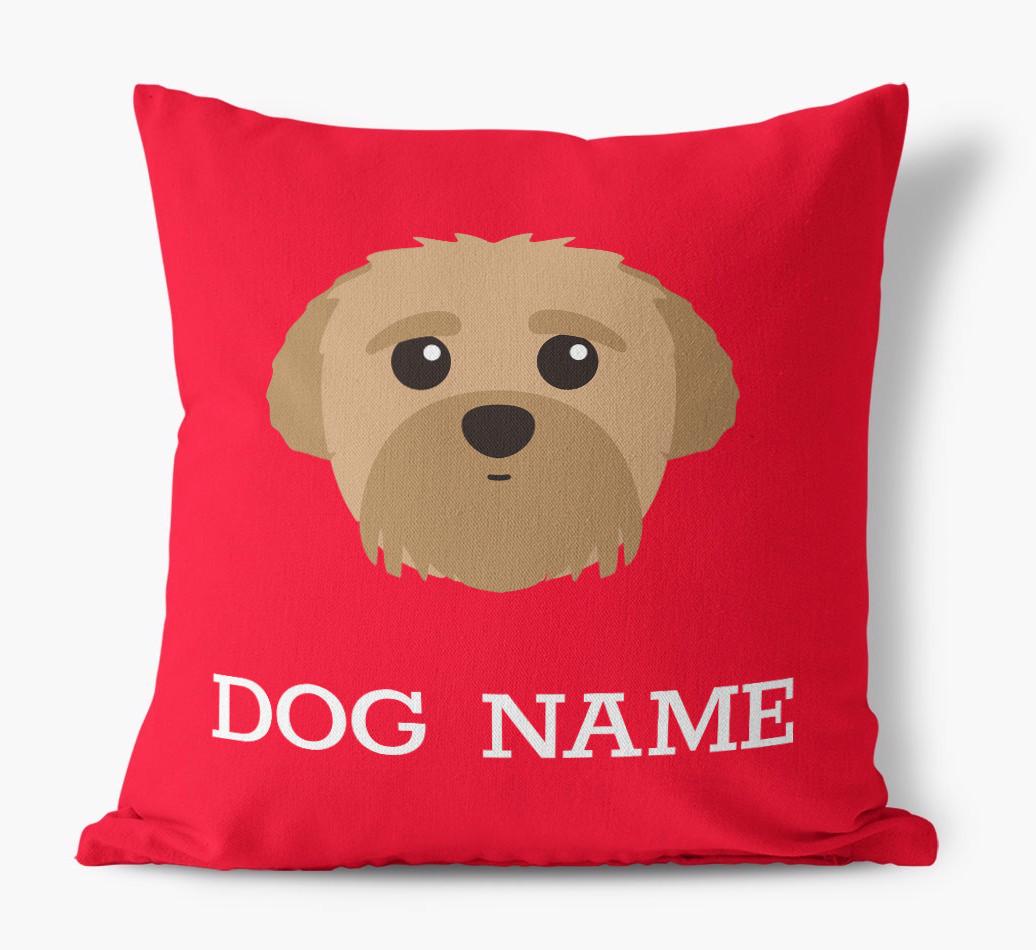 {dogsName}'s Icon: Personalized {breedFullName} Canvas Pillow