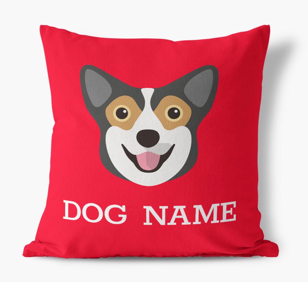 {dogsName}'s Icon: Personalized {breedFullName} Canvas Pillow