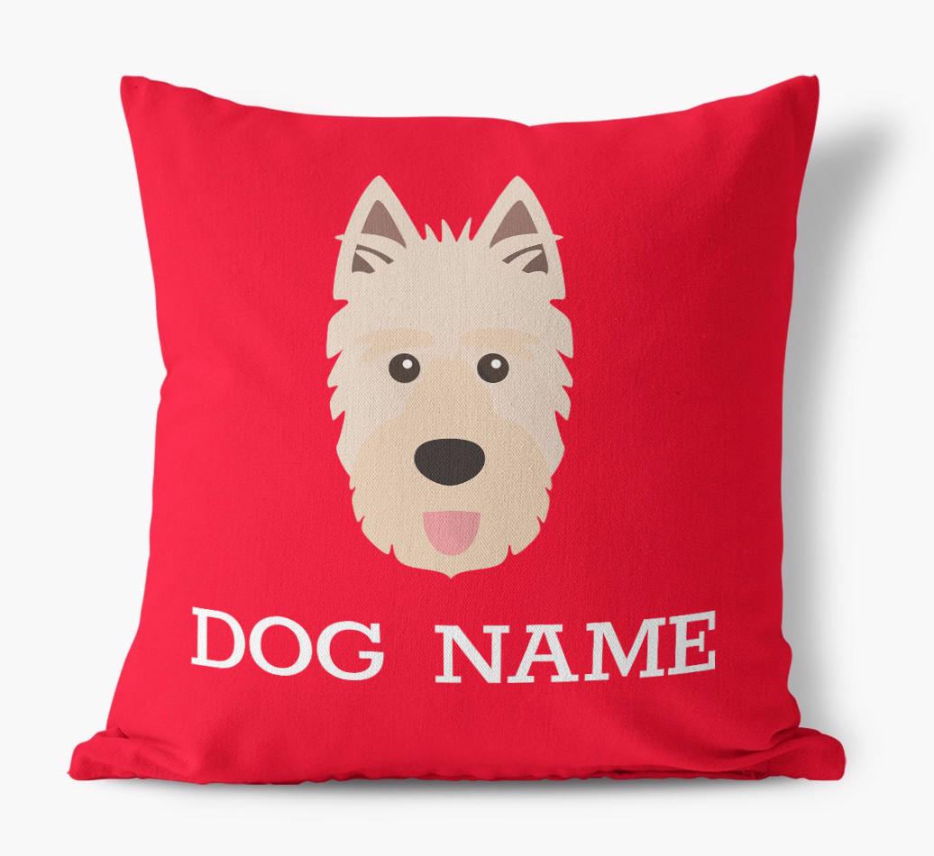 {dogsName}'s Icon: Personalized {breedFullName} Canvas Pillow
