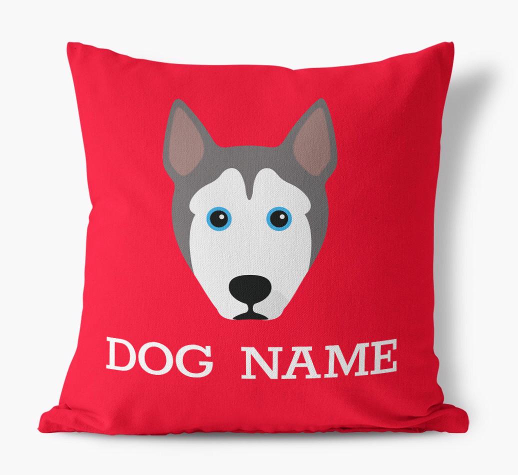 {dogsName}'s Icon: Personalized {breedFullName} Canvas Pillow