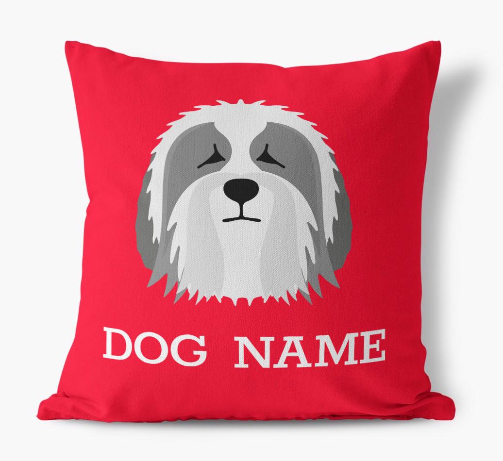 {dogsName}'s Icon: Personalized {breedFullName} Canvas Pillow