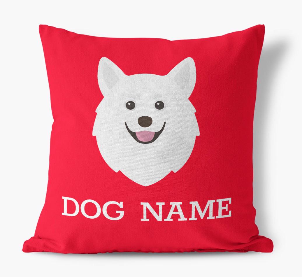 {dogsName}'s Icon: Personalized {breedFullName} Canvas Pillow