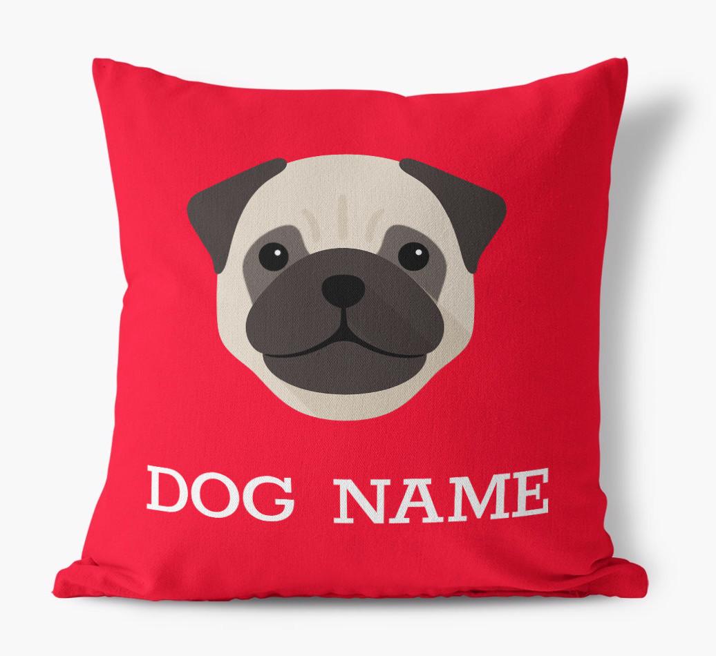 {dogsName}'s Icon: Personalized {breedFullName} Canvas Pillow