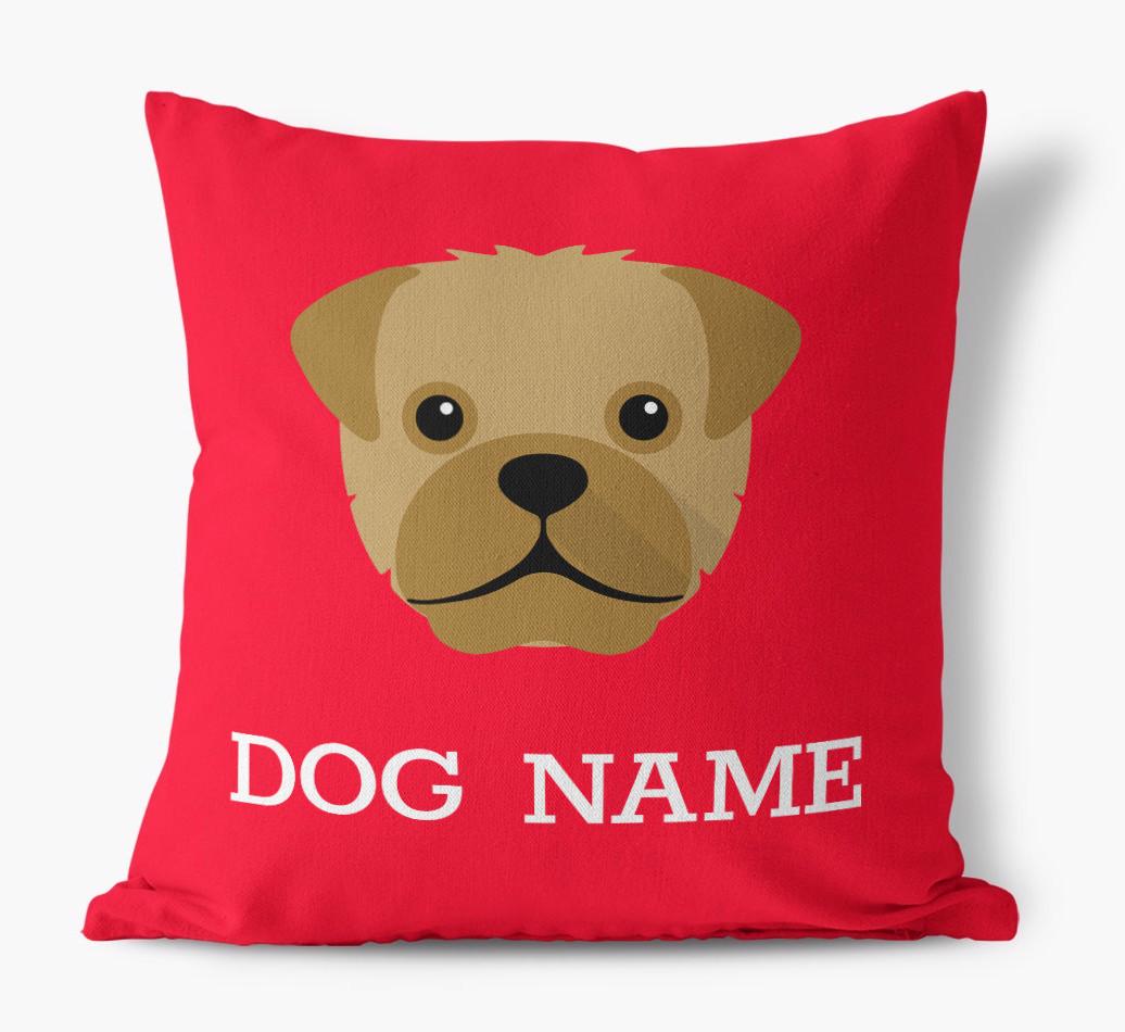 {dogsName}'s Icon: Personalized {breedFullName} Canvas Pillow