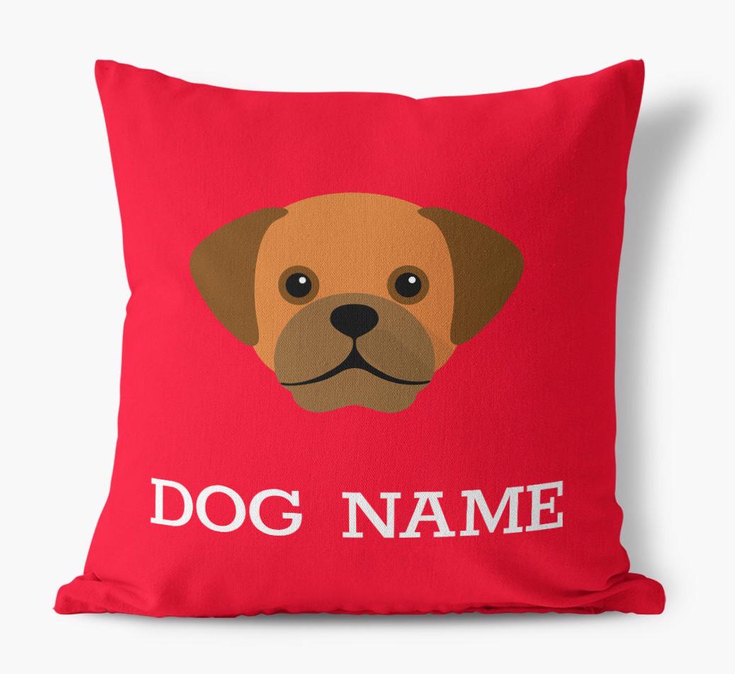 {dogsName}'s Icon: Personalized {breedFullName} Canvas Pillow