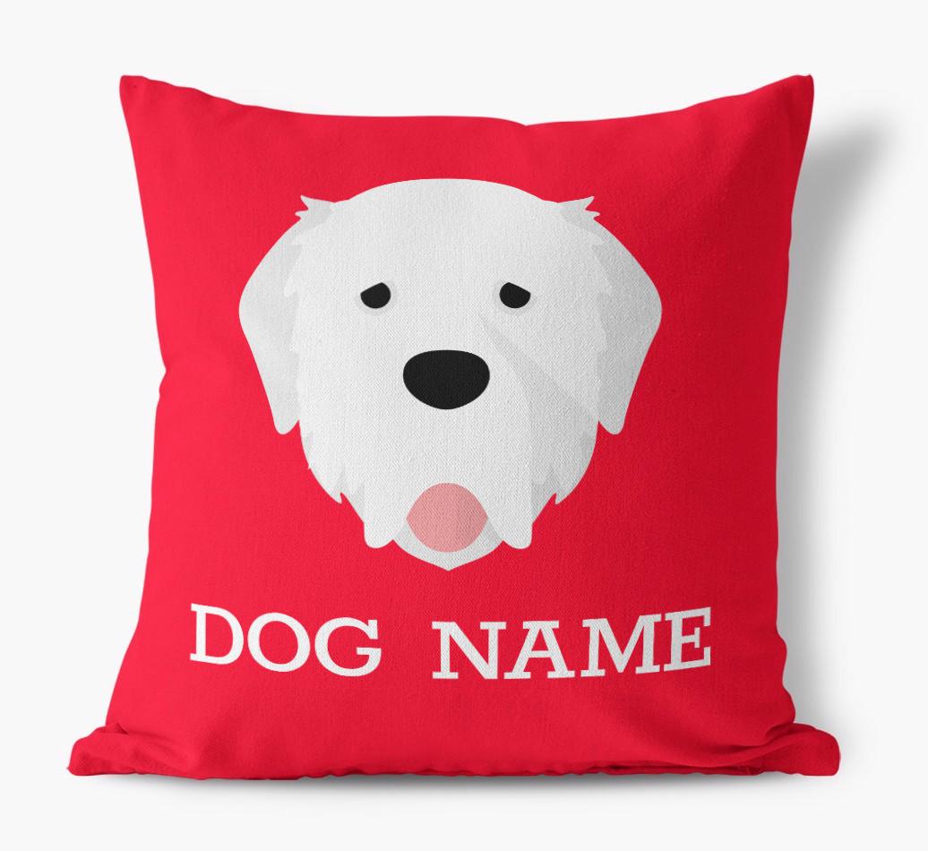 {dogsName}'s Icon: Personalized {breedFullName} Canvas Pillow
