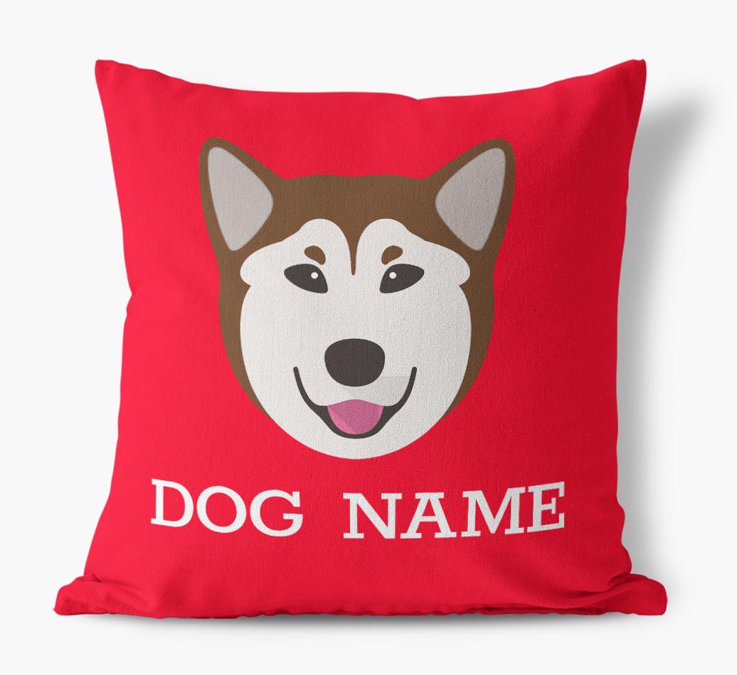 {dogsName}'s Icon: Personalized {breedFullName} Canvas Pillow