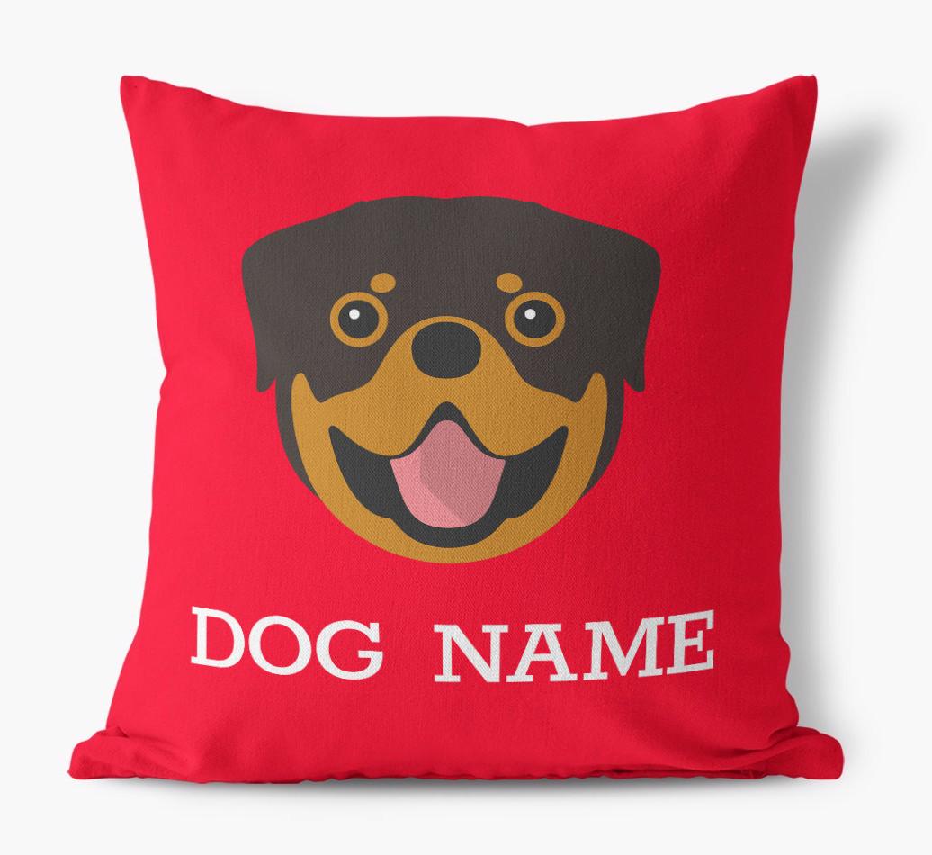 {dogsName}'s Icon: Personalized {breedFullName} Canvas Pillow