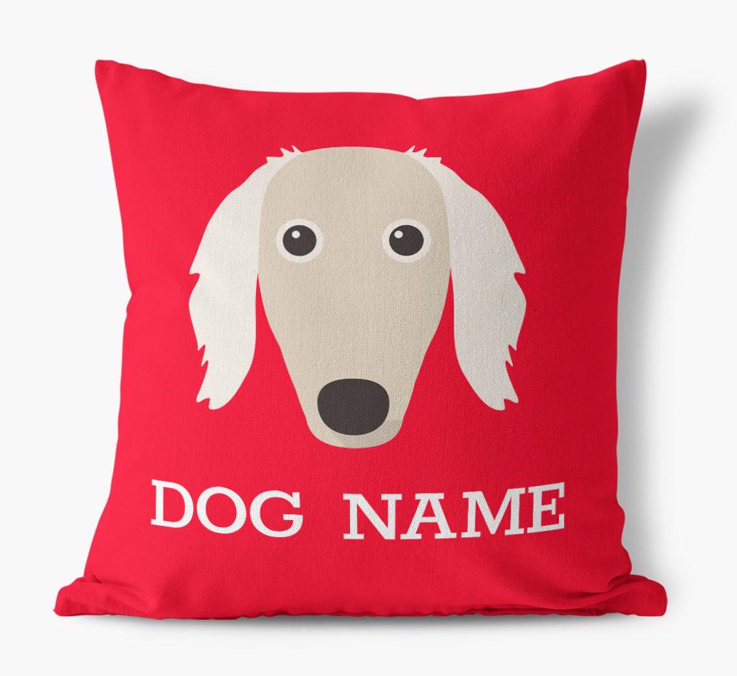 {dogsName}'s Icon: Personalized {breedFullName} Canvas Pillow