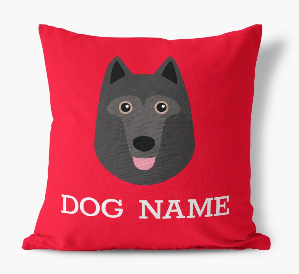 {dogsName}'s Icon: Personalized {breedFullName} Canvas Pillow