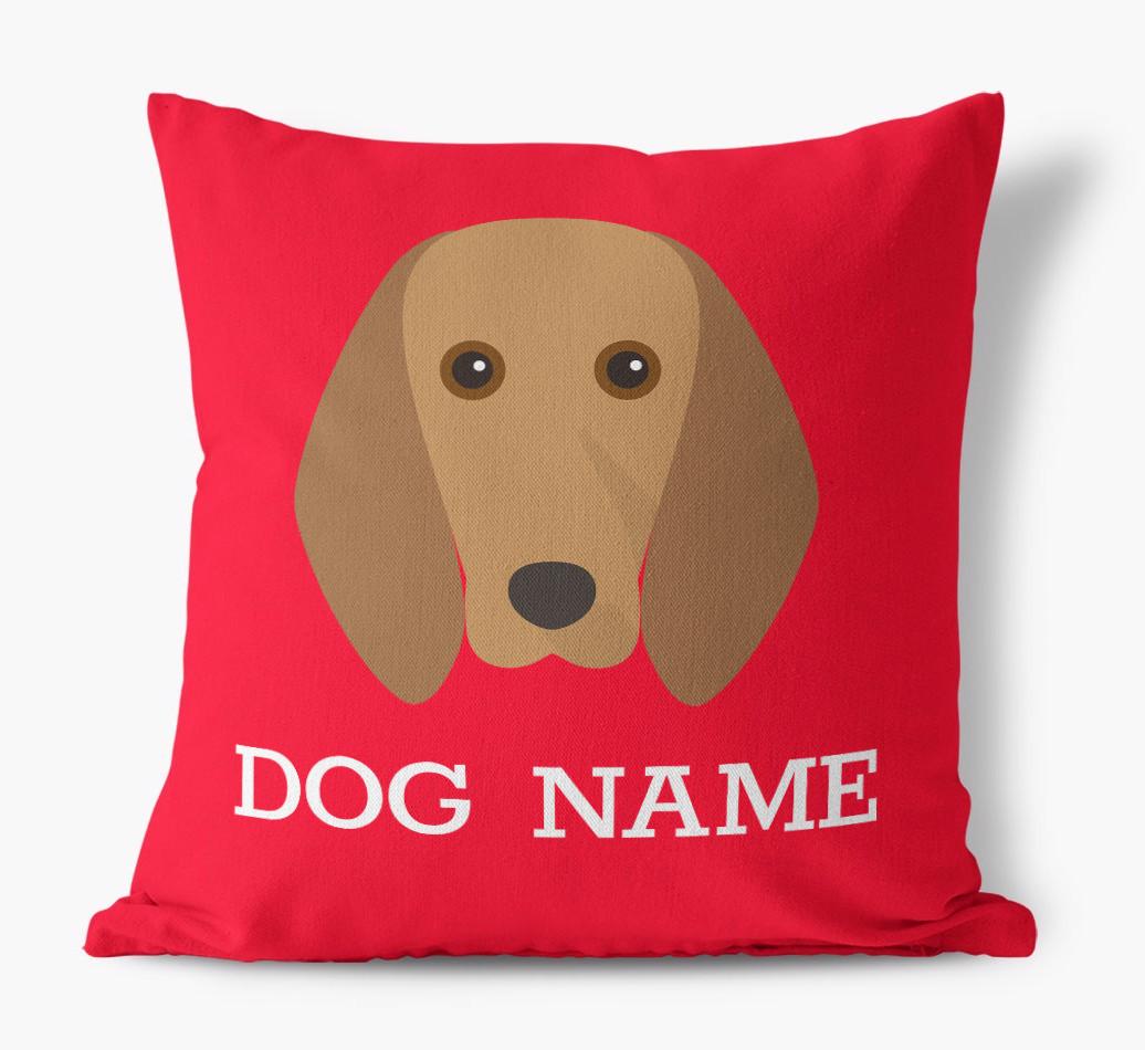 {dogsName}'s Icon: Personalized {breedFullName} Canvas Pillow