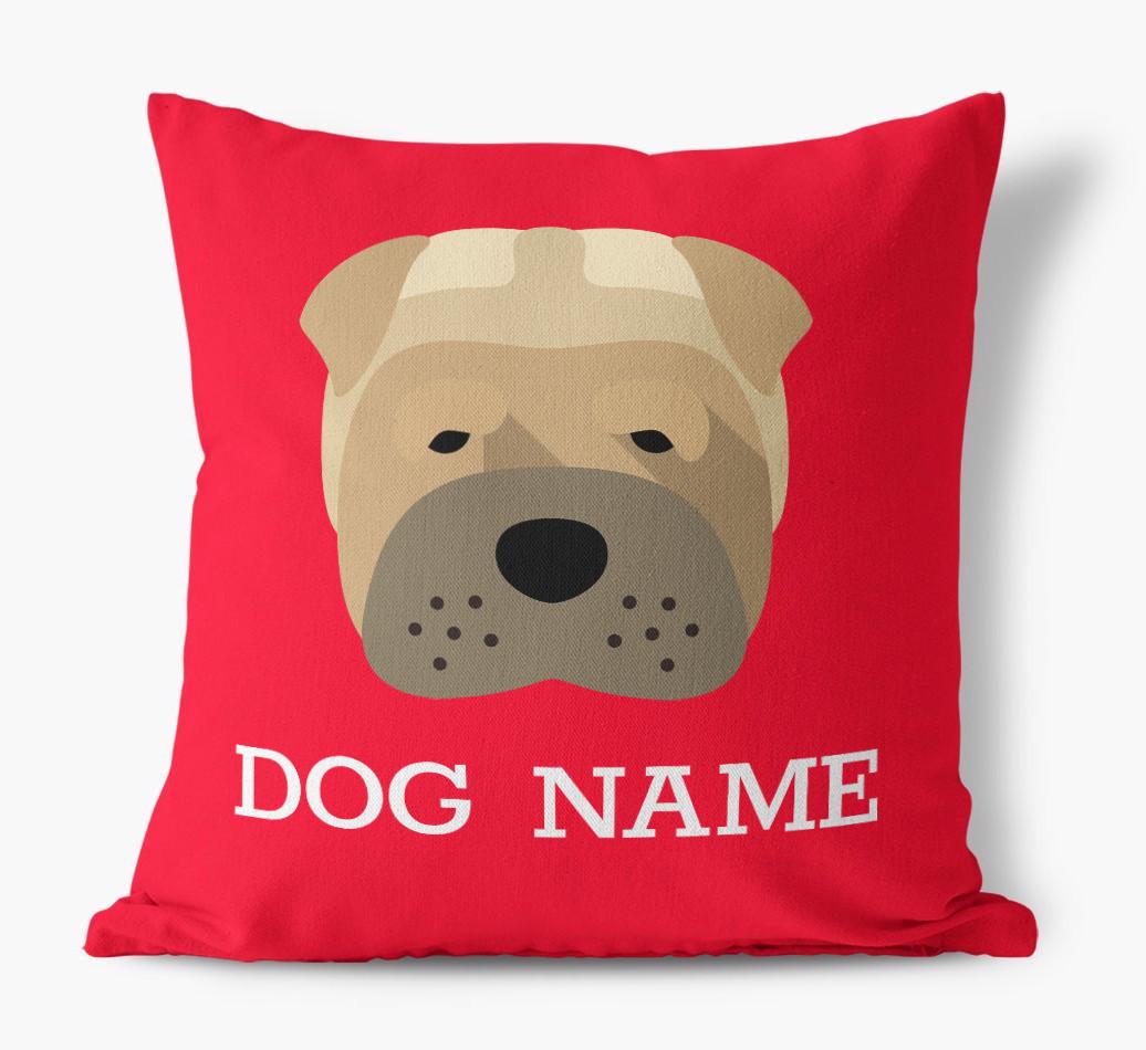 {dogsName}'s Icon: Personalized {breedFullName} Canvas Pillow
