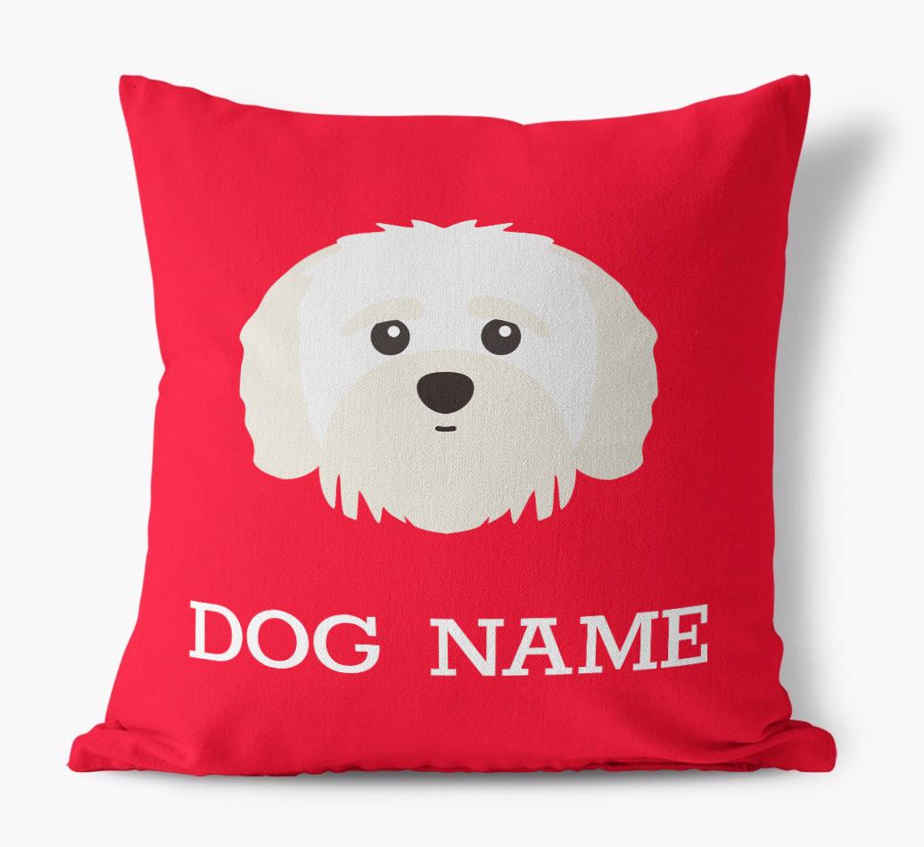 {dogsName}'s Icon: Personalized {breedFullName} Canvas Pillow