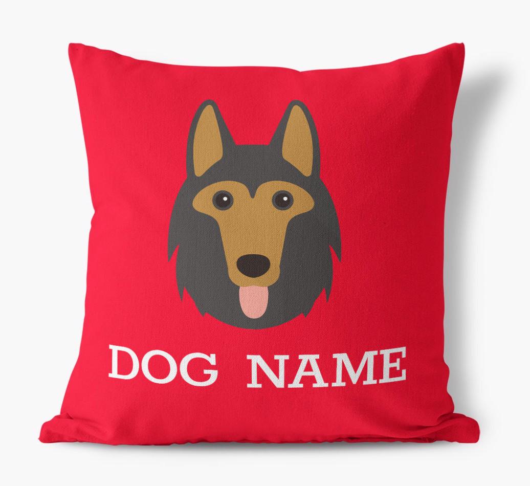{dogsName}'s Icon: Personalized {breedFullName} Canvas Pillow