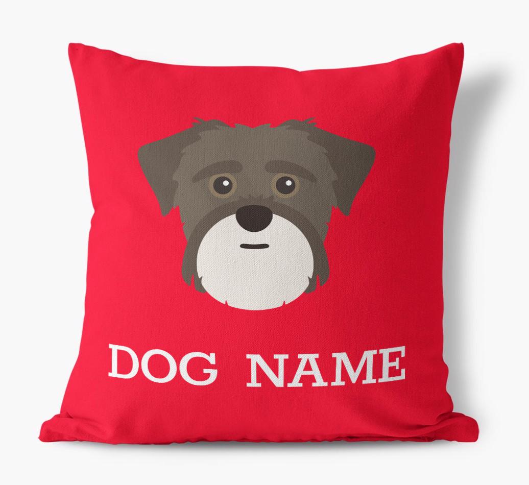 {dogsName}'s Icon: Personalized {breedFullName} Canvas Pillow
