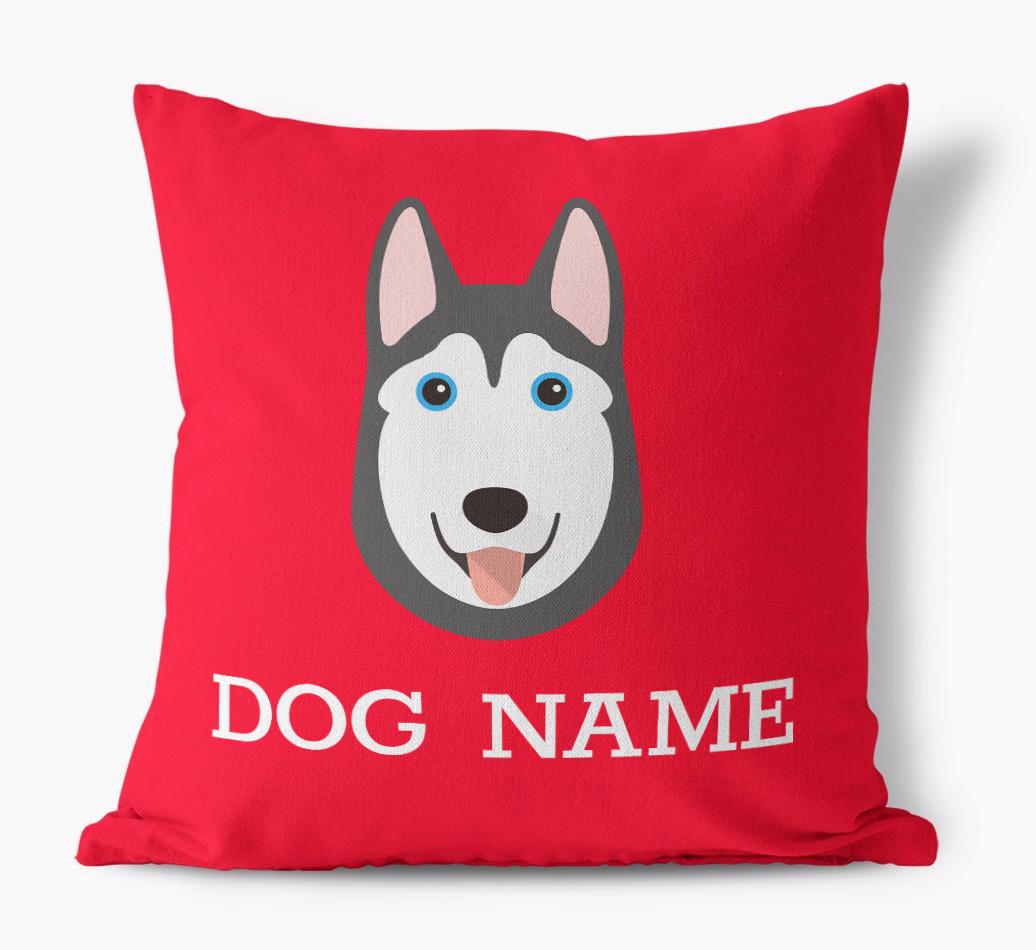 {dogsName}'s Icon: Personalized {breedFullName} Canvas Pillow