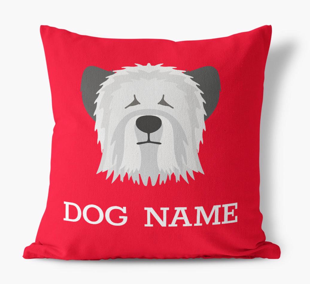 {dogsName}'s Icon: Personalized {breedFullName} Canvas Pillow