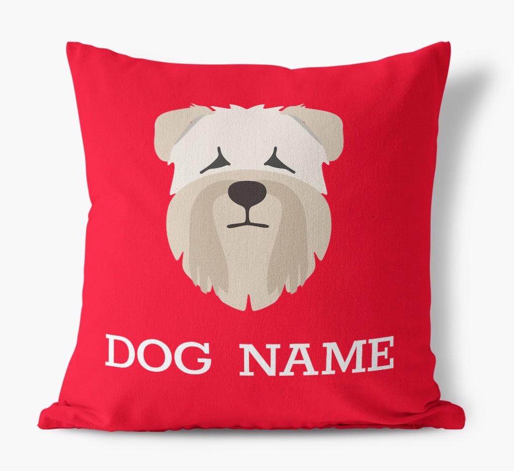 {dogsName}'s Icon: Personalized {breedFullName} Canvas Pillow