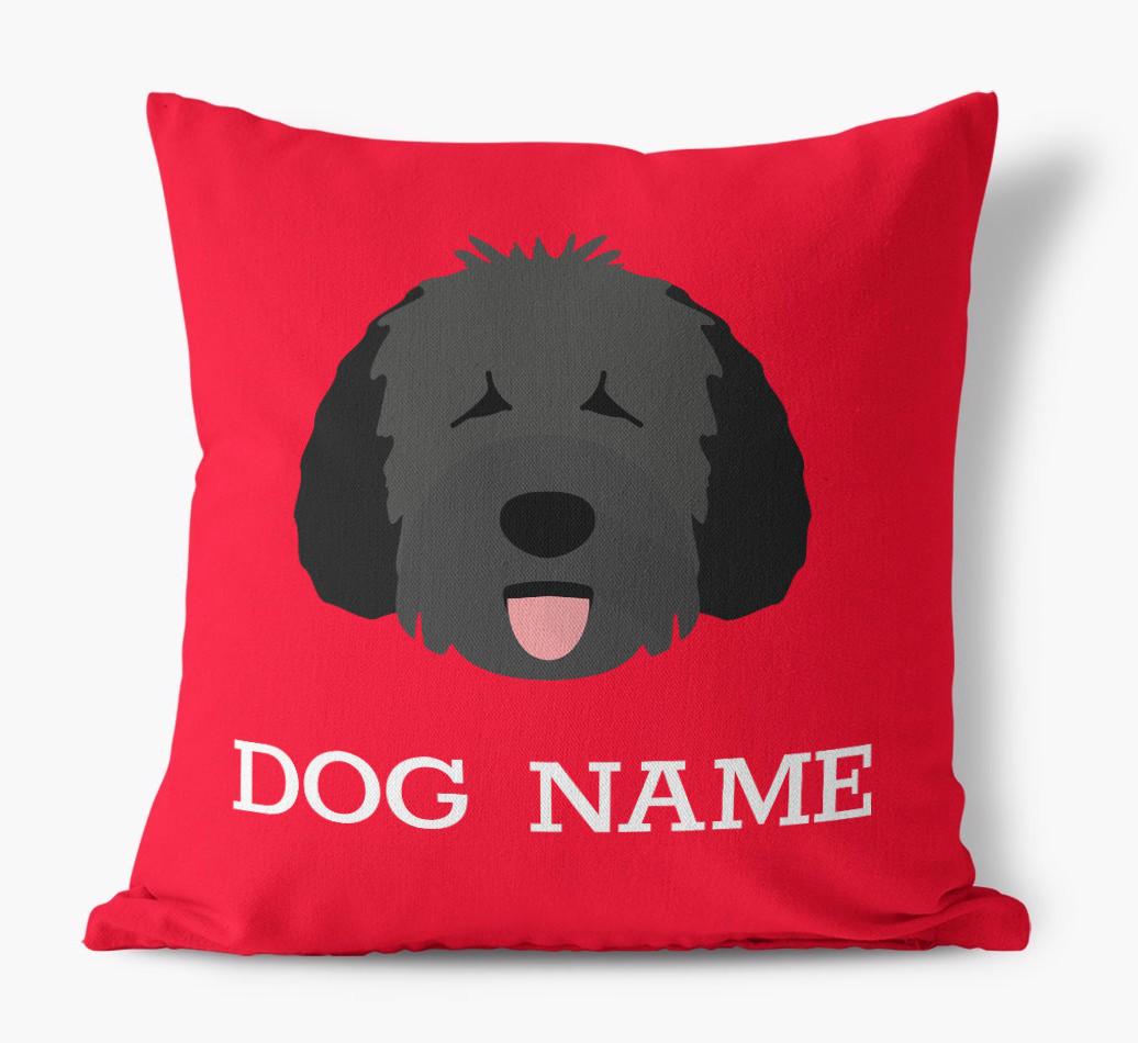 {dogsName}'s Icon: Personalized {breedFullName} Canvas Pillow