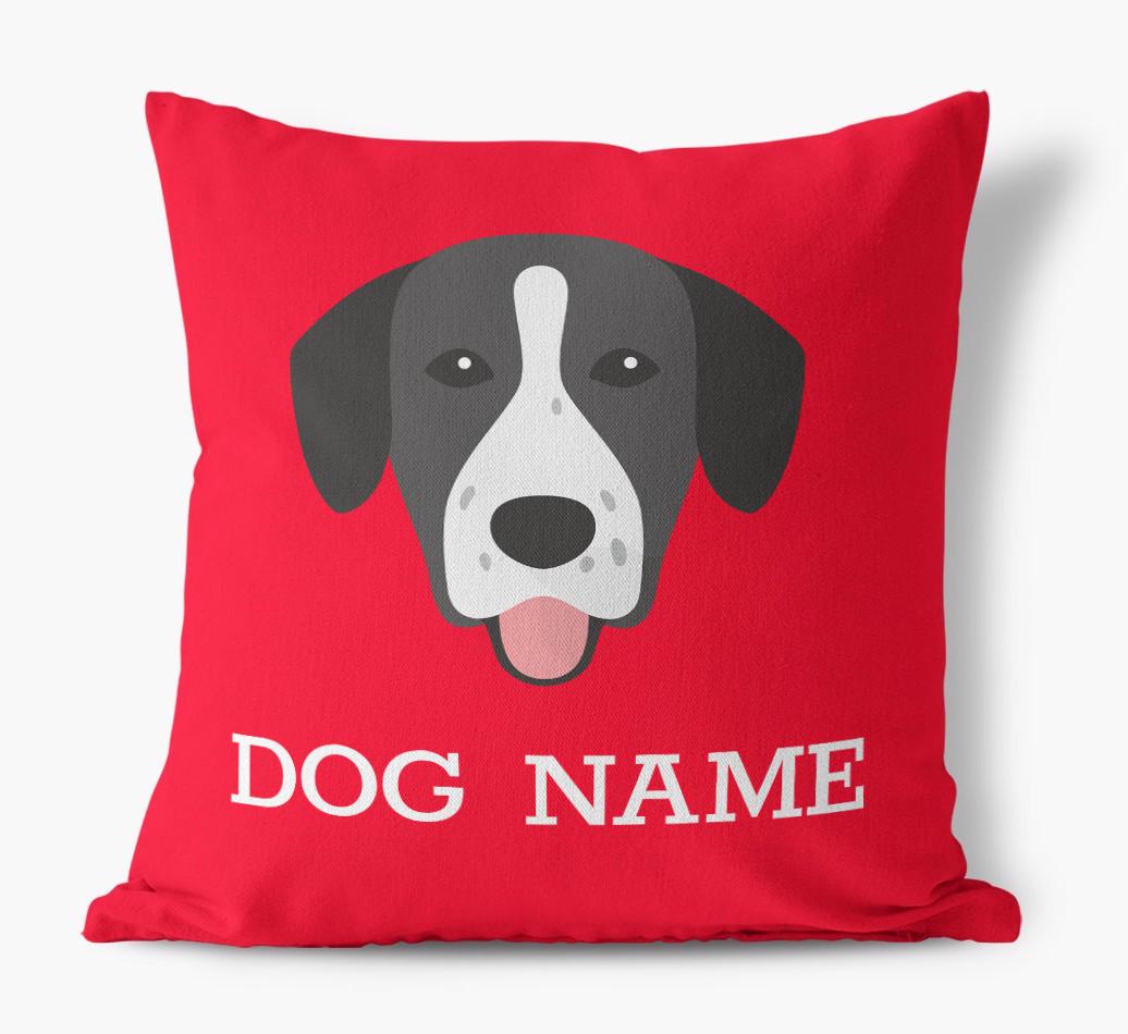 {dogsName}'s Icon: Personalized {breedFullName} Canvas Pillow