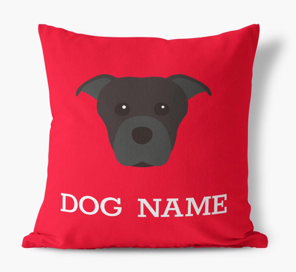 {dogsName}'s Icon: Personalized {breedFullName} Canvas Pillow