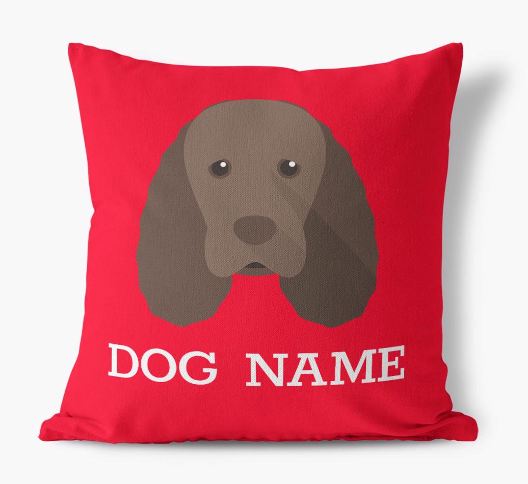 {dogsName}'s Icon: Personalized {breedFullName} Canvas Pillow