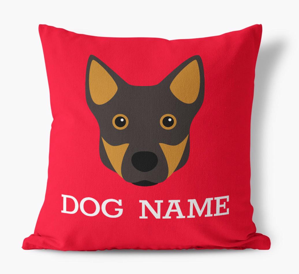 {dogsName}'s Icon: Personalized {breedFullName} Canvas Pillow
