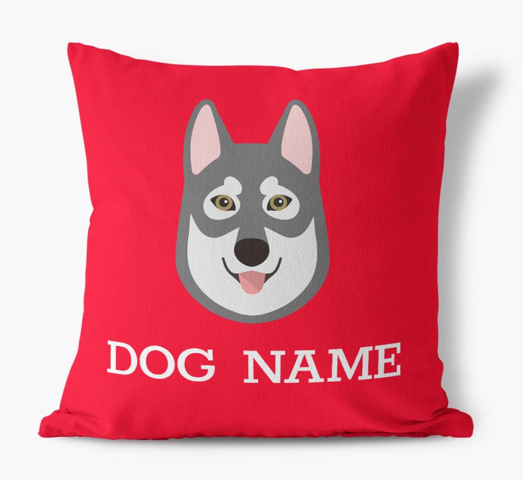 {dogsName}'s Icon: Personalized {breedFullName} Canvas Pillow