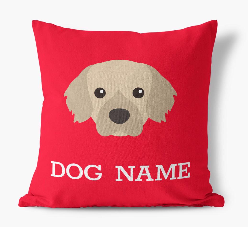 {dogsName}'s Icon: Personalized {breedFullName} Canvas Pillow