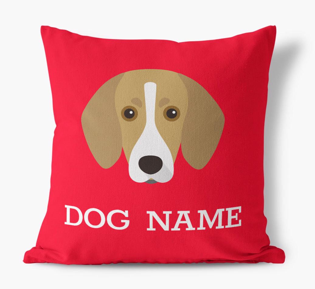 {dogsName}'s Icon: Personalized {breedFullName} Canvas Pillow