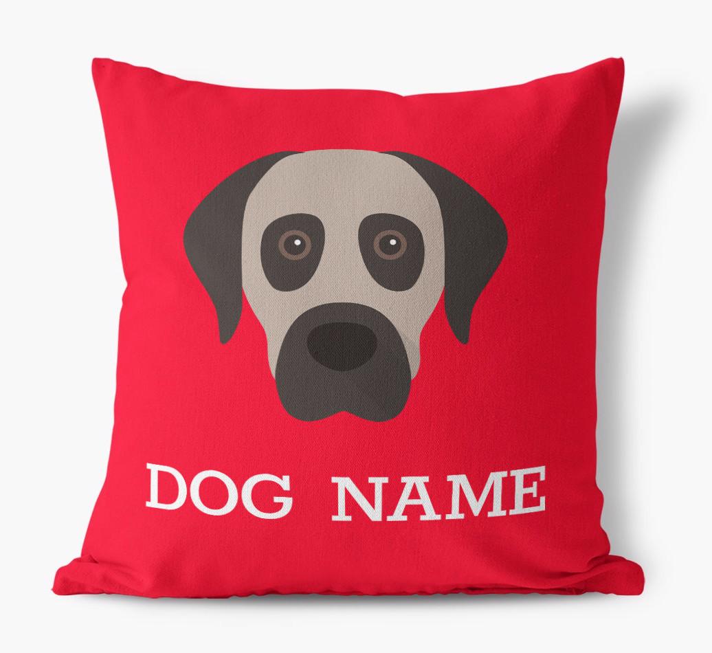 {dogsName}'s Icon: Personalized {breedFullName} Canvas Pillow