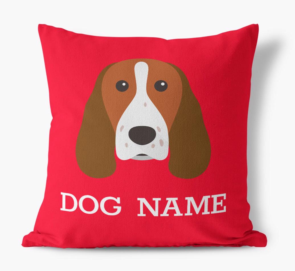 {dogsName}'s Icon: Personalized {breedFullName} Canvas Pillow