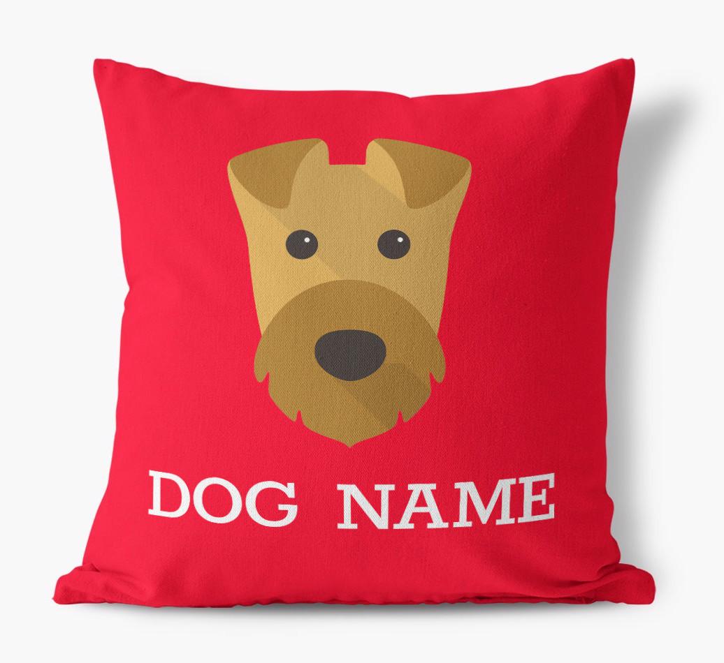 {dogsName}'s Icon: Personalized {breedFullName} Canvas Pillow