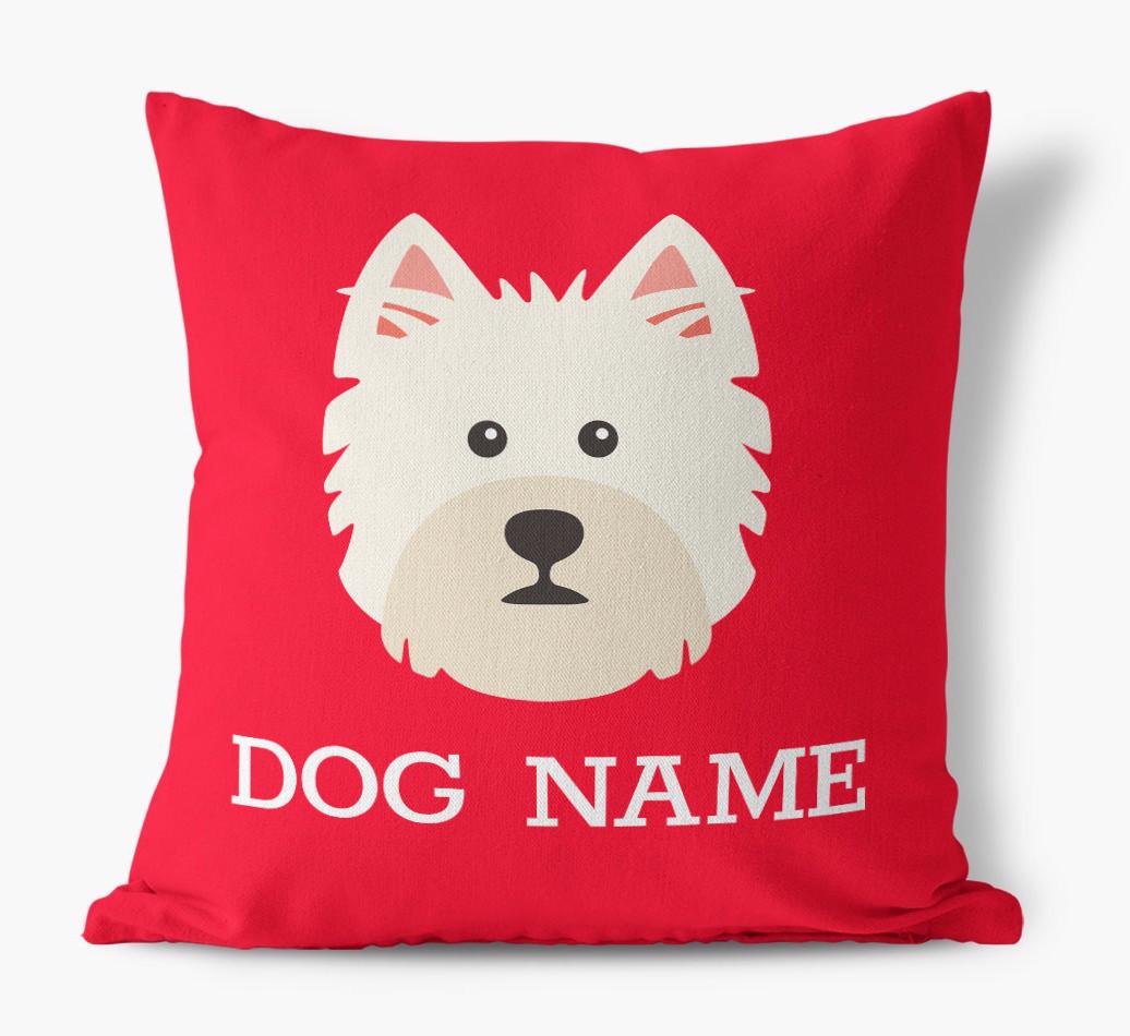 {dogsName}'s Icon: Personalized {breedFullName} Canvas Pillow