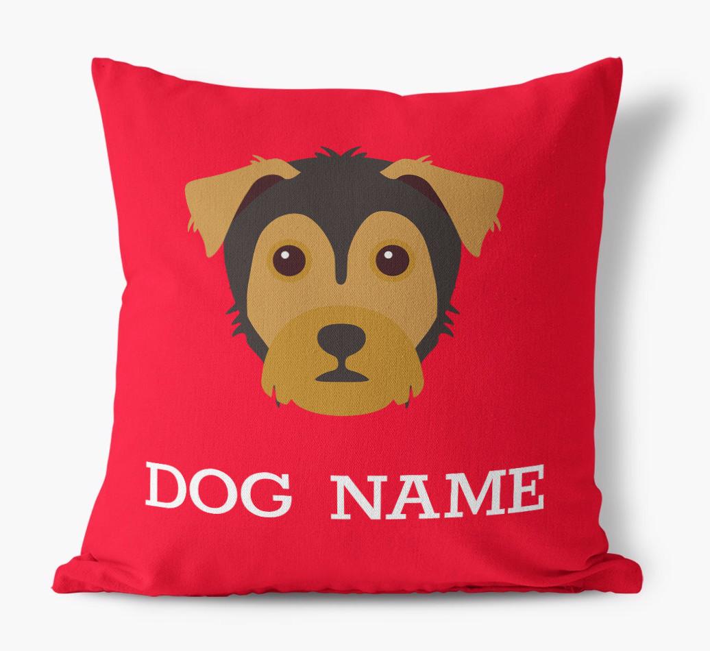 {dogsName}'s Icon: Personalized {breedFullName} Canvas Pillow