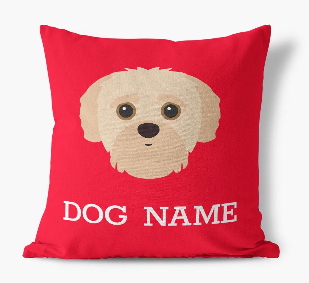{dogsName}'s Icon: Personalized {breedFullName} Canvas Pillow