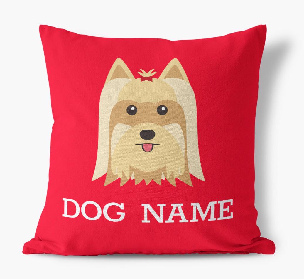 {dogsName}'s Icon: Personalized {breedFullName} Canvas Pillow