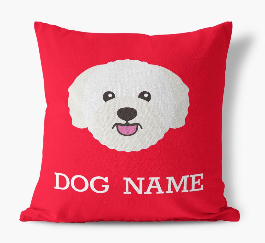 {dogsName}'s Icon: Personalized {breedFullName} Canvas Pillow