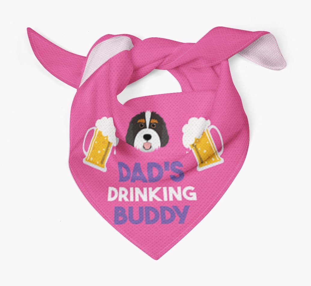 Dad's Drinking Buddy : Personalised {breedFullName} Bandana