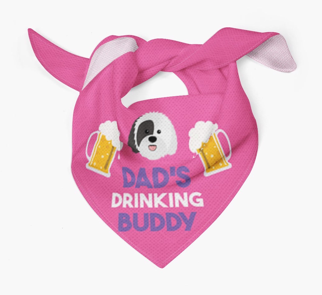 Dad's Drinking Buddy : Personalised {breedFullName} Bandana