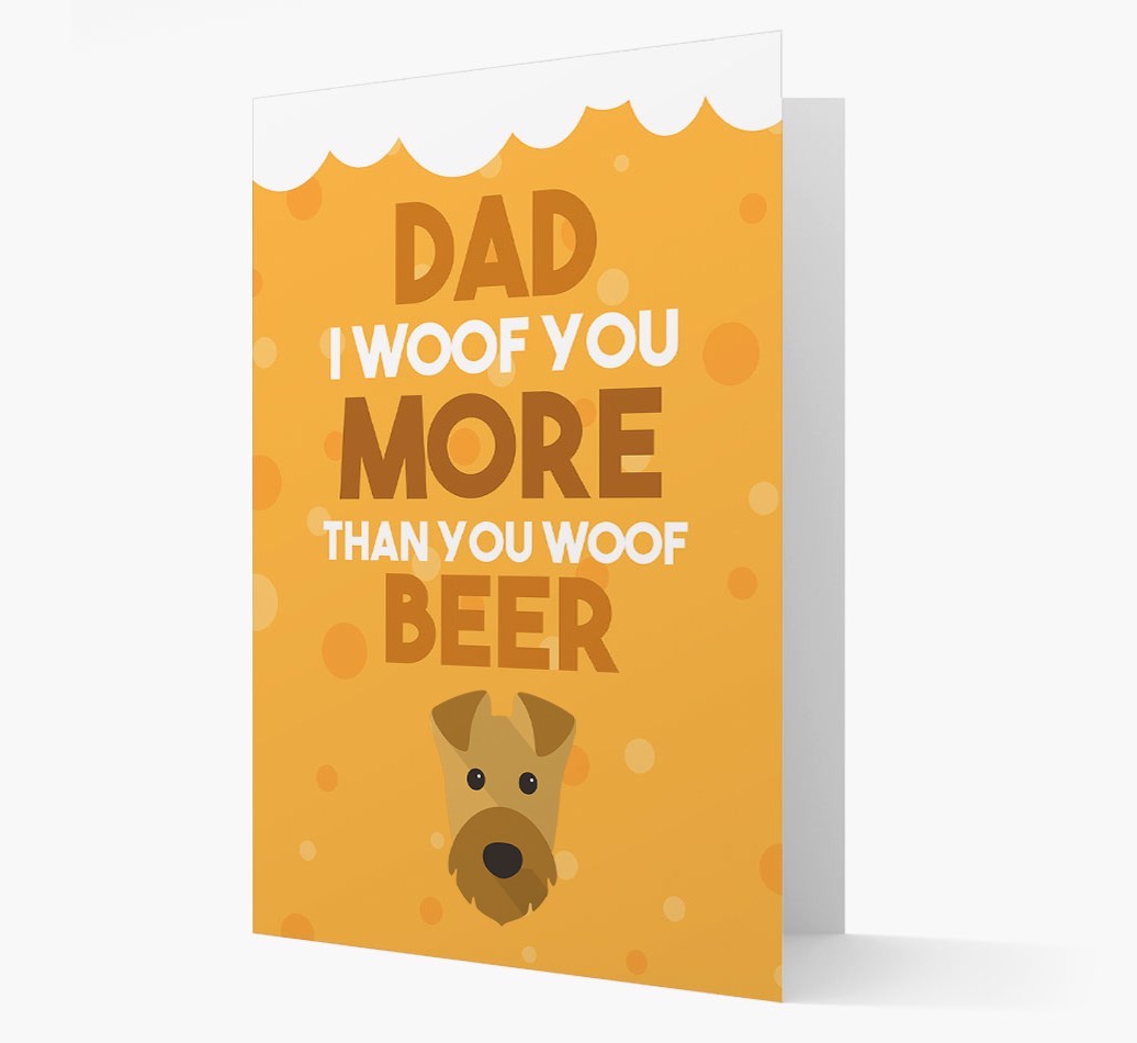 'Woof you more than you woof Beer' Card with {breedFullName} Icon
