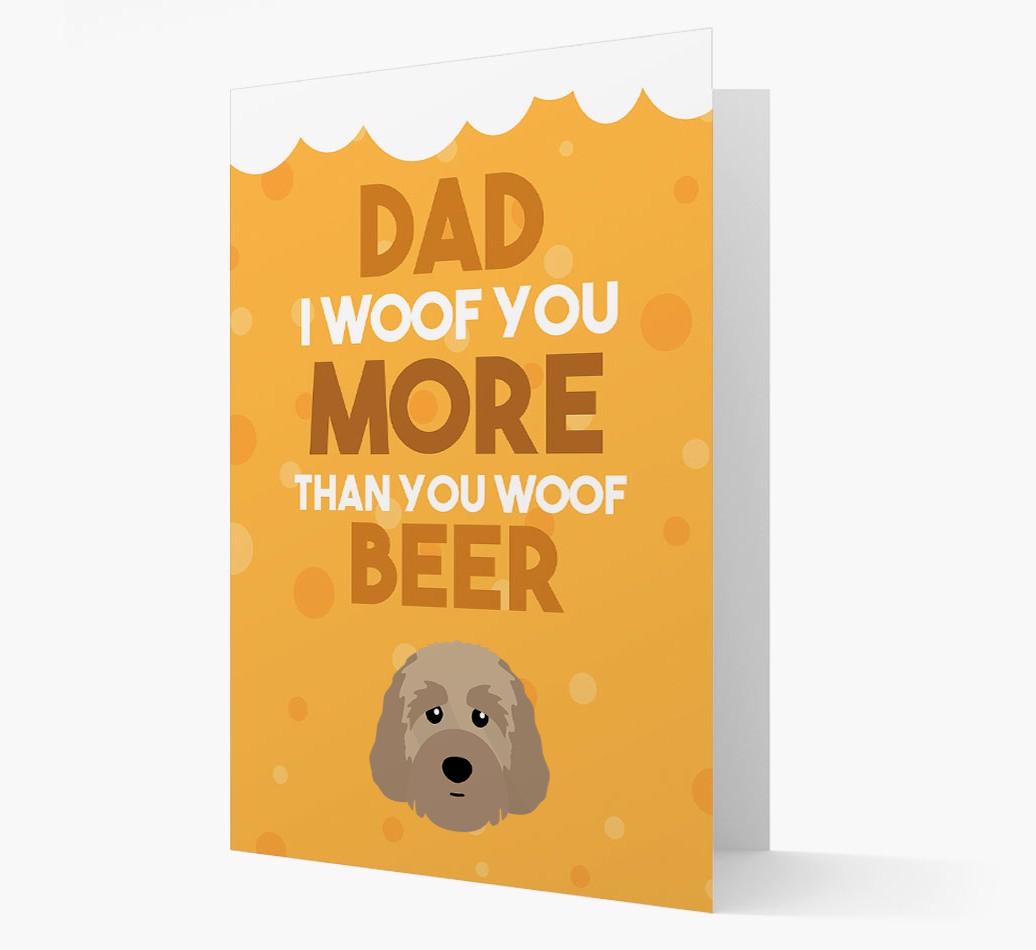 'Woof you more than you woof Beer' Card with {breedFullName} Icon