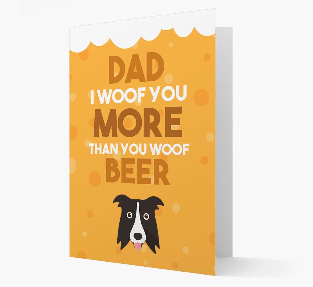 'Woof you more than you woof Beer' Card with {breedFullName} Icon