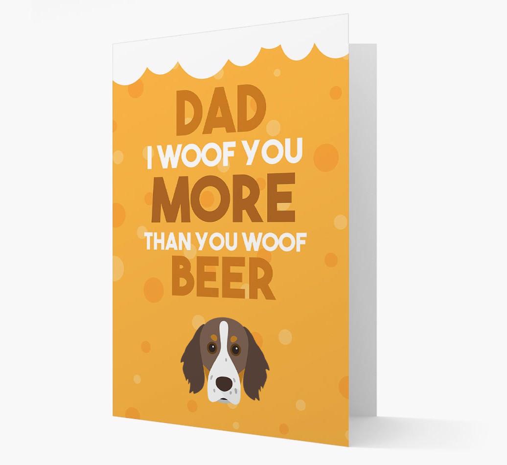 'Woof you more than you woof Beer' Card with {breedFullName} Icon
