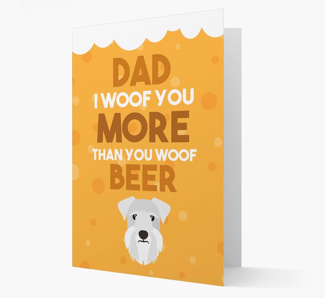 'Woof you more than you woof Beer' Card with {breedFullName} Icon