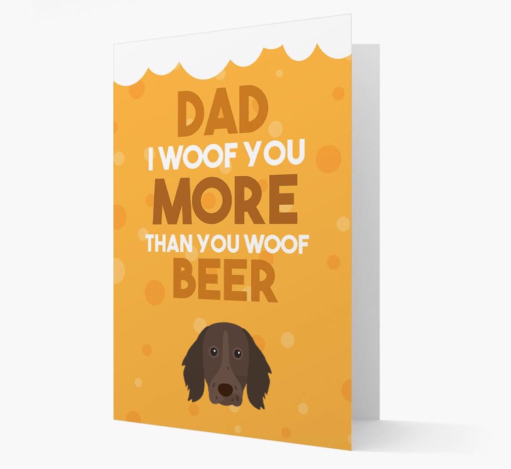 'Woof you more than you woof Beer' Card with {breedFullName} Icon