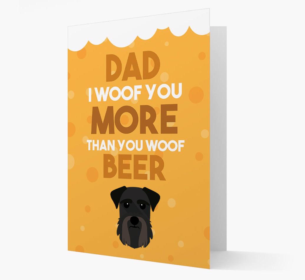 'Woof you more than you woof Beer' Card with {breedFullName} Icon