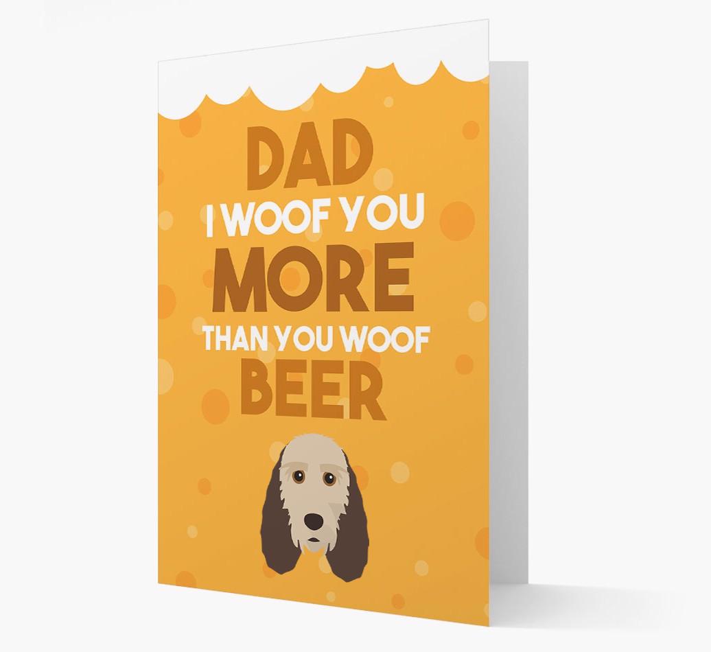 'Woof you more than you woof Beer' Card with {breedFullName} Icon