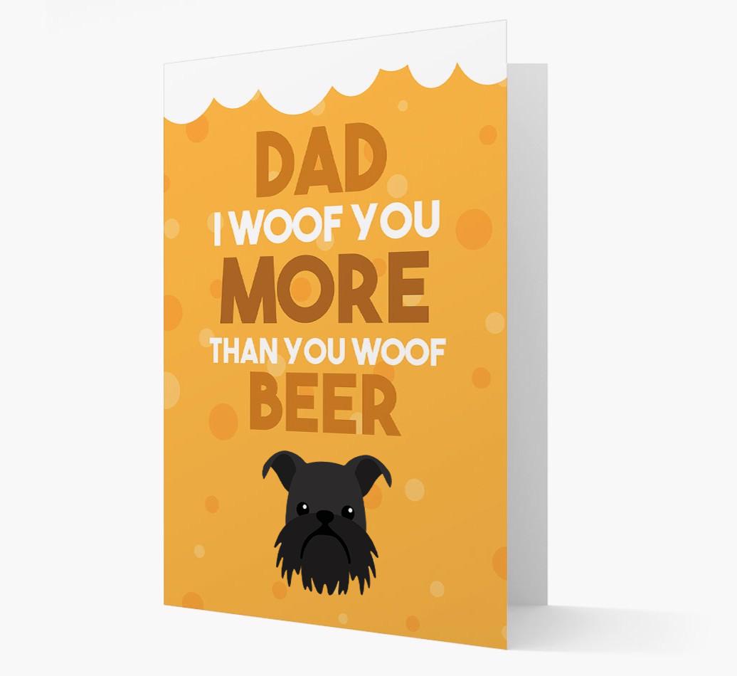 'Woof you more than you woof Beer' Card with {breedFullName} Icon